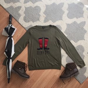 Talbots olive green sweater